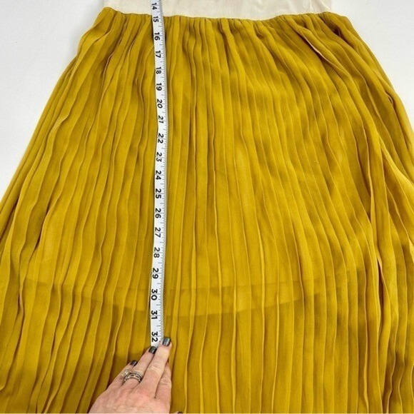 LUCY PARIS NWT Pleated Halter Goldie Maxi Dress Backless Gold Yellow Beige Small - Picture 15 of 16